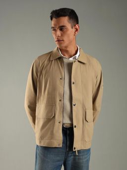 Tommy Hilfiger - Beige Solid Plain Regular Fit Jacket
