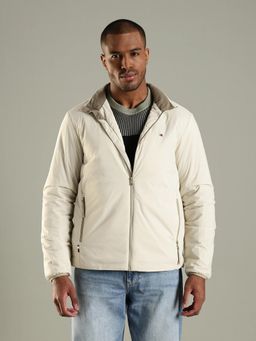 Tommy Hilfiger - Off White Solid Plain Regular Fit Jacket