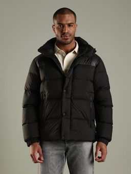 Tommy Hilfiger - Black Solid Plain Regular Fit Jacket