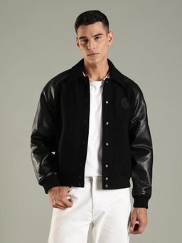 Tommy Hilfiger - Black Solid Plain Relaxed Fit Jacket