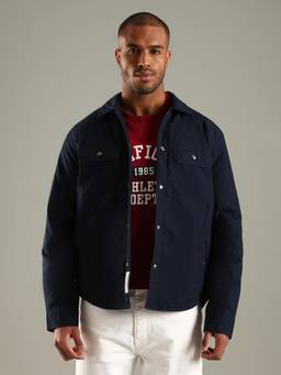 Tommy Hilfiger - Navy Blue Solid Plain Regular Fit Jacket