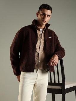 Tommy Hilfiger - Brown Solid Plain Relaxed Fit Jacket