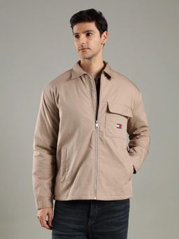 Tommy Hilfiger - Beige Textured Oversized Fit Jacket