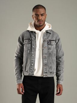 Tommy Hilfiger - Charcoal Solid Plain Regular Fit Jacket