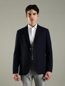 Tommy Hilfiger - Navy Blue Textured Regular Fit Blazer