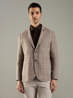 Tommy Hilfiger - Beige Checks Regular Fit Blazer