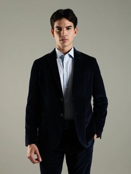 Tommy Hilfiger - Navy Blue Textured Regular Fit Blazer