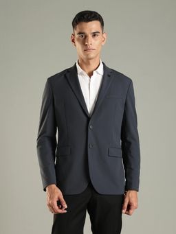 Tommy Hilfiger - Charcoal Solid Plain Regular Fit Blazer