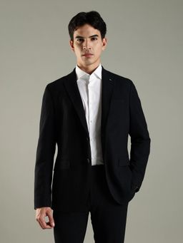Tommy Hilfiger - Navy Blue Textured Regular Fit Blazer