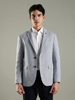 Tommy Hilfiger - Blue Self Design Regular Fit Blazer