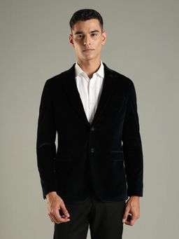 Tommy Hilfiger - Navy Blue Solid Plain Regular Fit Blazer