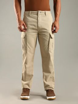 Tommy Hilfiger - Brown Solid Plain Regular Fit Cargo