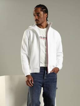 Tommy Hilfiger - White Solid Plain Regular Fit Jacket