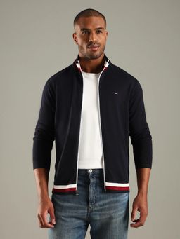 Tommy Hilfiger - Navy Blue Solid Plain Regular Fit Jacket