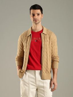 Tommy Hilfiger - Beige Textured Regular Fit Jacket