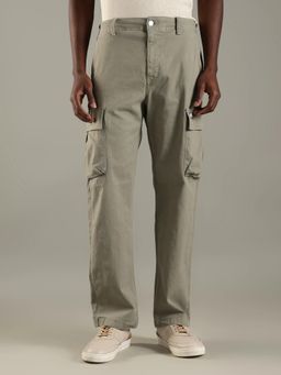 Tommy Hilfiger - Grey Solid Plain Relaxed Fit Cargo