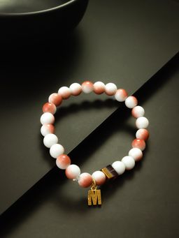 Aadita - Marble Beads Adjustable Bracelet M Letter Multi-Color
