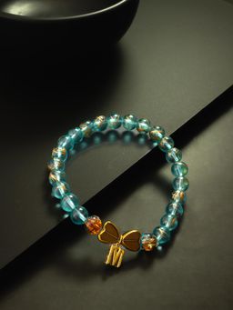 Aadita - Marble Beads Adjustable Bracelet M Letter Blue