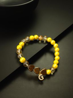 Aadita - Marble Beads Adjustable Bracelet G Letter Yellow