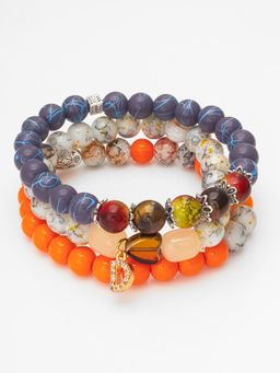 Aadita - Marble Beads Adjustable Bracelet D Letter Multi-Color (Set of 3)