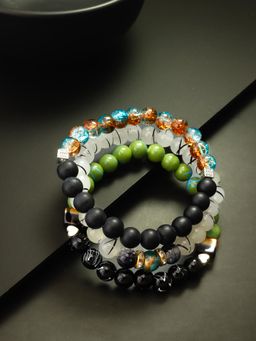 Aadita - Marble Beads Adjustable Bracelet Multi-Color (Set of 3)