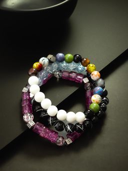 Aadita - Marble Beads Adjustable Bracelet Multi-Color (Set of 3)