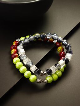 Aadita - Marble Beads Adjustable Bracelet Multi-Color (Set of 2)