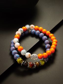 Aadita - Marble Beads Adjustable Bracelet Multi-Color (Set of 2)