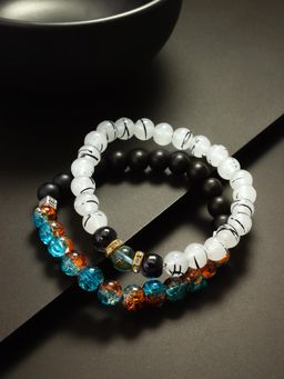 Aadita - Marble Beads Adjustable Bracelet Multi-Color (Set of 2)