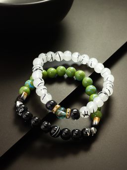 Aadita - Marble Beads Adjustable Bracelet Multi-Color (Set of 2)