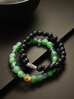 Aadita - Marble Beads Adjustable Bracelet Multi-Color (Set of 2)