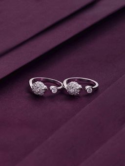 Kai Jewel - Sterling Silver Trendy Pave Zircon Silver Toe Rings