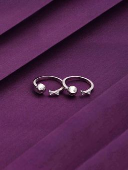 Kai Jewel - Sterling Silver Bejewelled Bow Silver Toe Rings