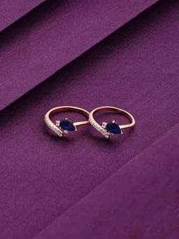 Kai Jewel - Sterling Silver Rose Gold Blue Trendy Silver Toe Rings
