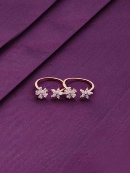 Kai Jewel - Sterling Silver Rose Gold Floral Love Silver Toe Rings