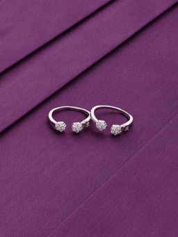 Kai Jewel - Sterling Silver Floral Elegance Silver Toe Rings