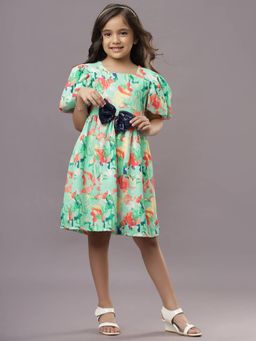 TeenTrums - Ishki Pushki Digital Print Dress-Light Green