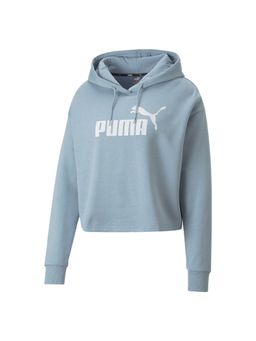 Puma - Ess Cropped Logo Fl Women's Blue Hoodie