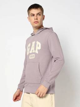 GAP - Purple Logo Regular Fit Full Sleeve Hooded Sweatshirt