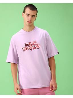 Bewakoof - Marvel Purple Mile Morales Graphic Printed Oversized T-shirt
