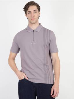 Ben Sherman - Purple Cotton Stripes Polo T-Shirt