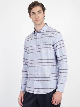 Ben Sherman - Men Sky Blue Regular Checks Shirt