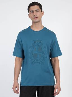 Ben Sherman - Blue Cotton Printed T-Shirt