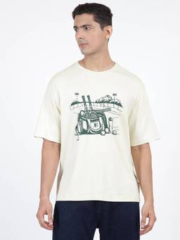 Ben Sherman - Cream Cotton Graphic T-Shirt