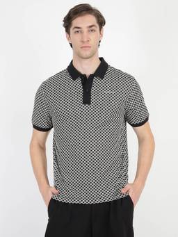 Ben Sherman - Black Cotton Checks Polo T-Shirt