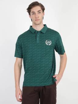 Ben Sherman - Green Cotton Printed Polo T-Shirt