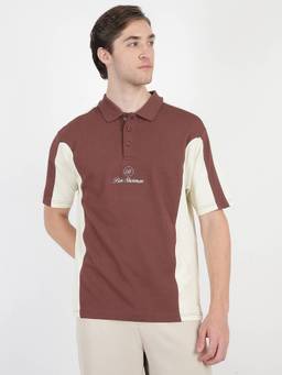 Ben Sherman - Brown Relaxed Colorblock Panel Polo T-Shirt