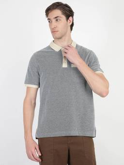 Ben Sherman - Grey Regular Textured Utility Accent Polo T-Shirt