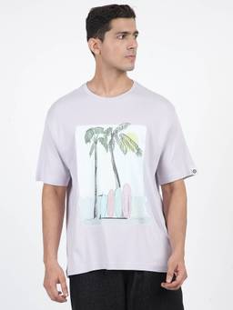 Ben Sherman - Purple Cotton Graphic T-Shirt