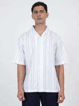 Ben Sherman - Men Off White Relaxed Crochet Shirt